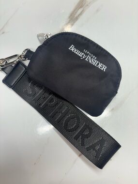 Sephora Black Beauty Insider Mini Pouch with Branded Strap